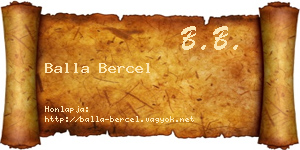 Balla Bercel névjegykártya